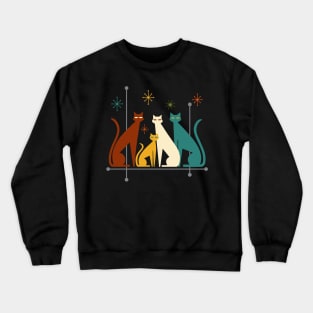 Retro Mid-Century Modern Look Cats 50s 60s Style Crewneck Sweatshirt